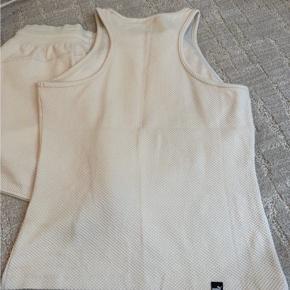 Puma Cream Ribbed Tank and Drawstring Shorts Set - Picture 11 of 11